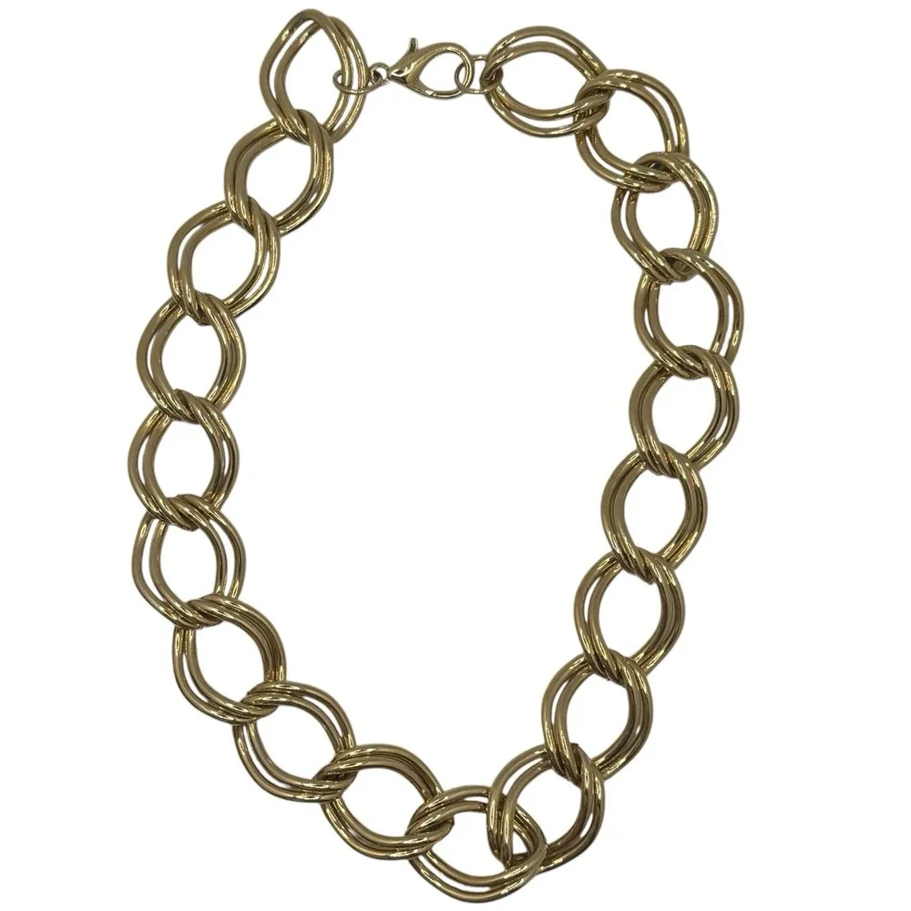 Unbranded Chunky Double Link Collar Necklace‎ Toggle Clasp Maximalist Mob Wife